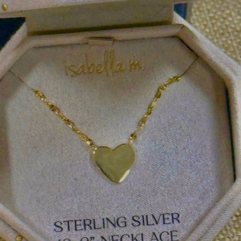 Gold Plated Sterling Silver Minimalist Dainty Heart Necklace